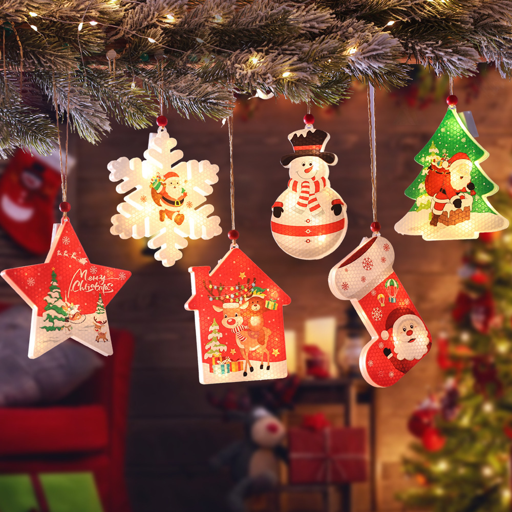 Luces de Navidad LED decoración del árbol de Navidad colgante sala de vacaciones decoración de la ventana luces pintadas de neón