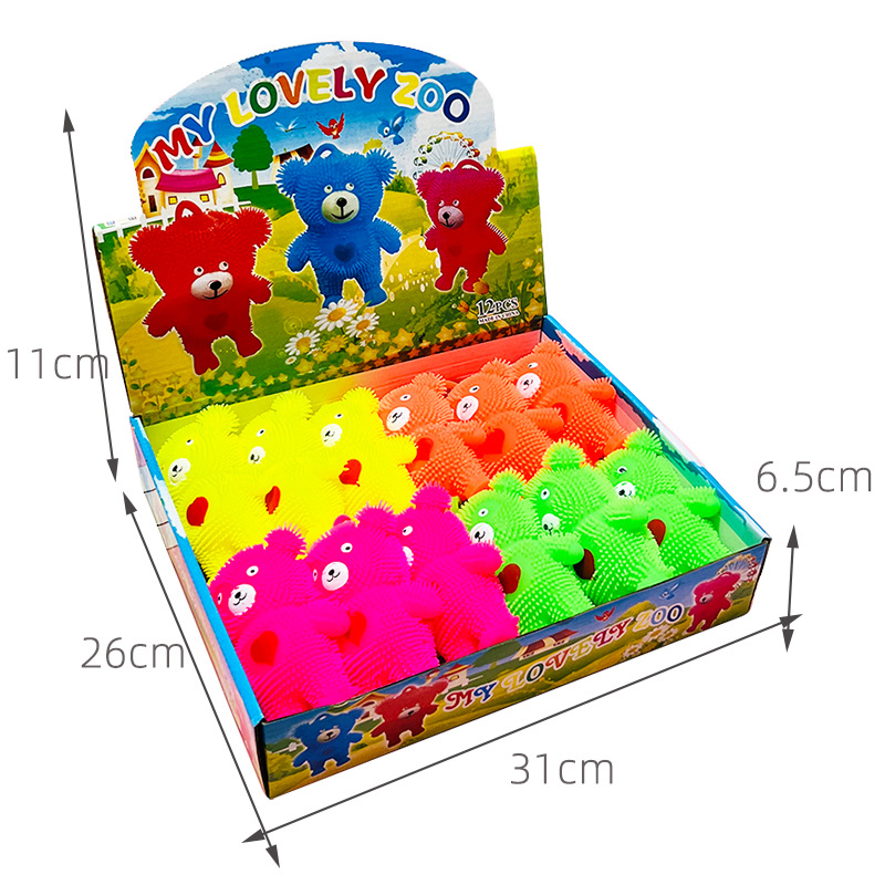 Luminoso oso bola de piel amor oso colorido flash ventilación amor oso puesto de suministro fábrica de juguetes al por mayor