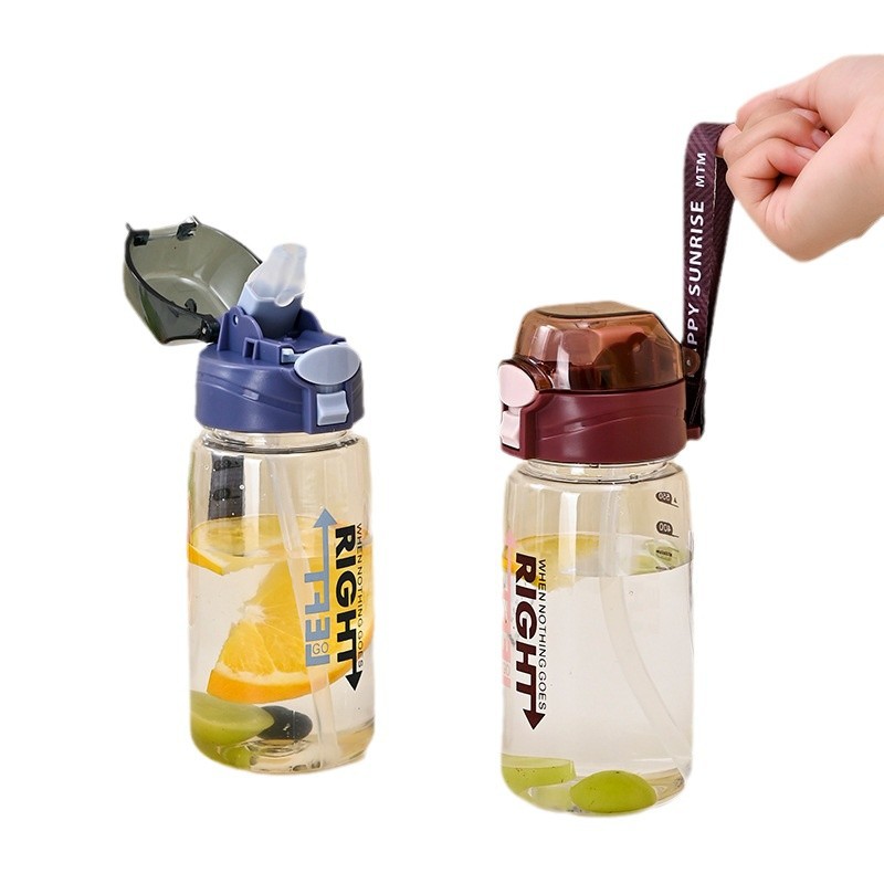 Taza de agua Linda para hombres y mujeres verano cuerda portátil para niños deportes plástico estudiante taza portátil espacio resistente a caídas taza image 7