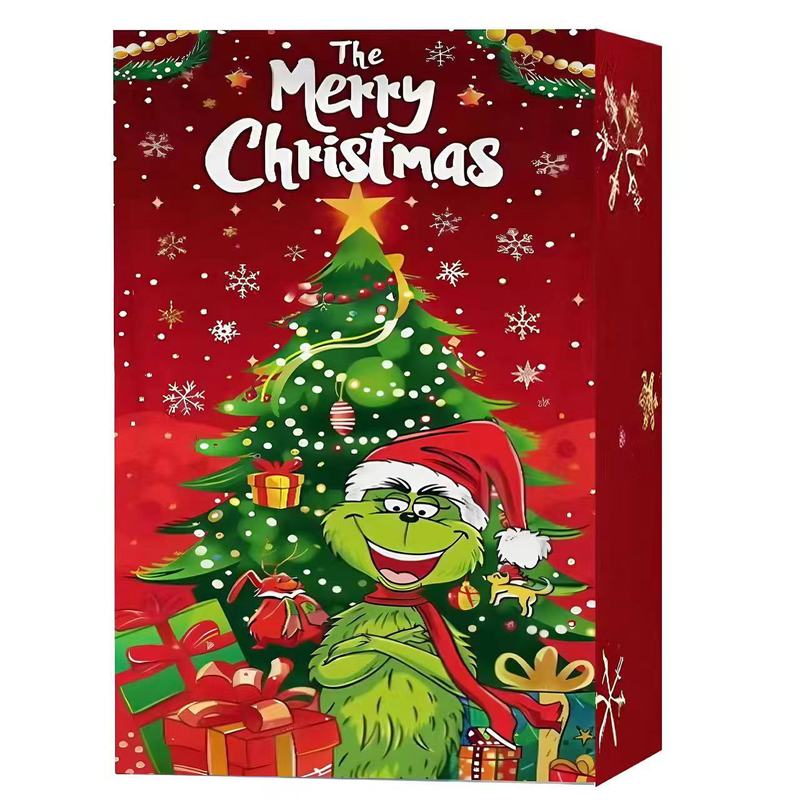 国境を越えた新型緑毛怪グリーン奇クリスマス降臨カレンダーケースグリーン奇24pcsカウントダウンカレンダーブラインド|undefined