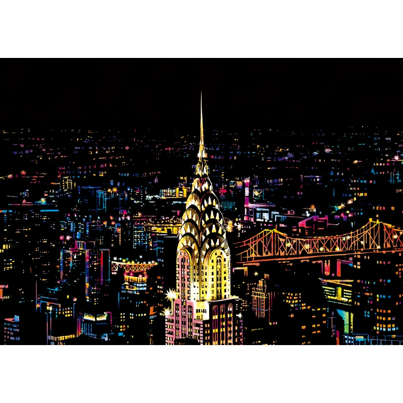 Scratch-Off Night Scenery Painting (Color ③) — 40.5×28.5 cm Adult DIY Art Kit