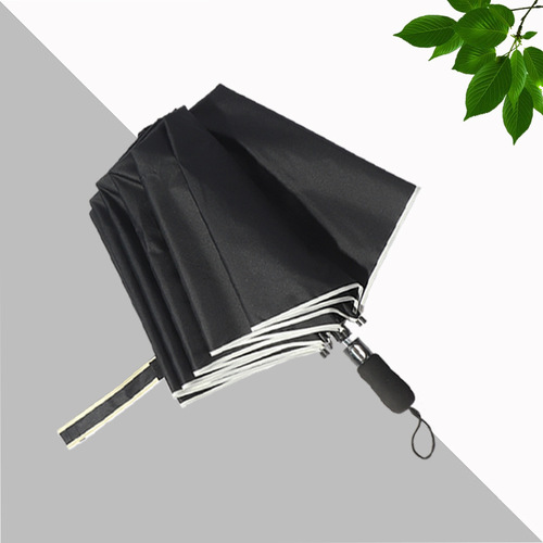 Two-fold golf umbrella, extra large 27-inch edged fair or rain umbrella, fully automatic folding umbrella, customizable logo advertising umbrella