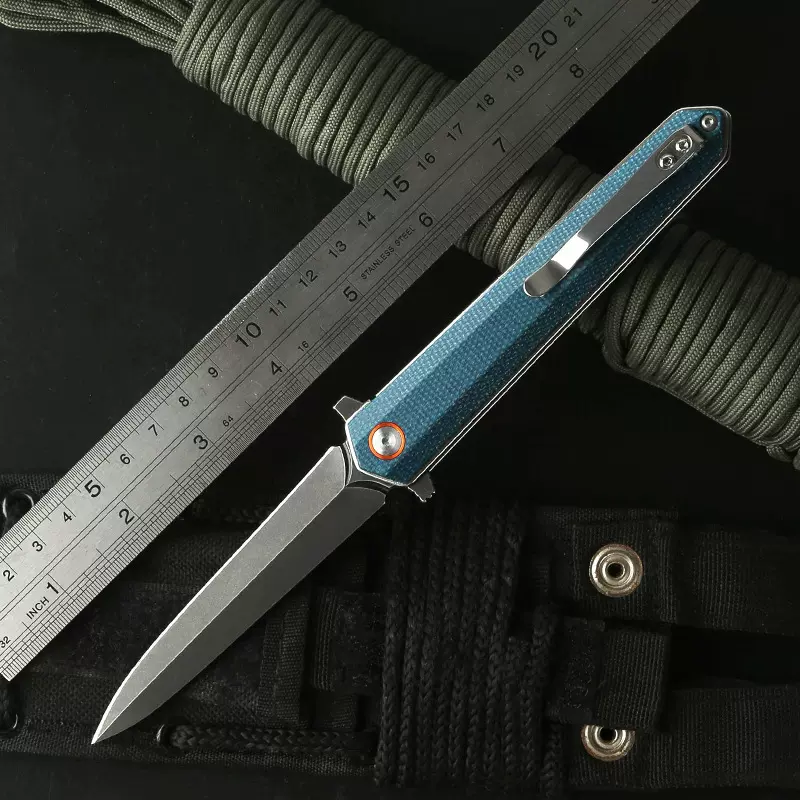 户外多功能便携折叠刀五金工具登山露营求生亚麻柄现货莫兰迪色