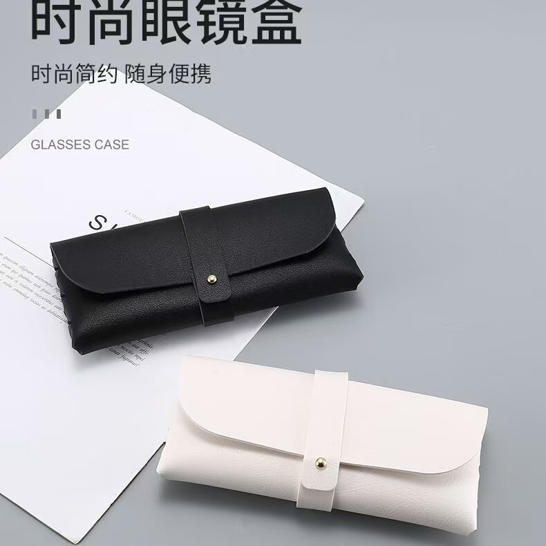 New single nail sunglasses leather box soft sunglasses box fashion black portable glasses box factory direct sales