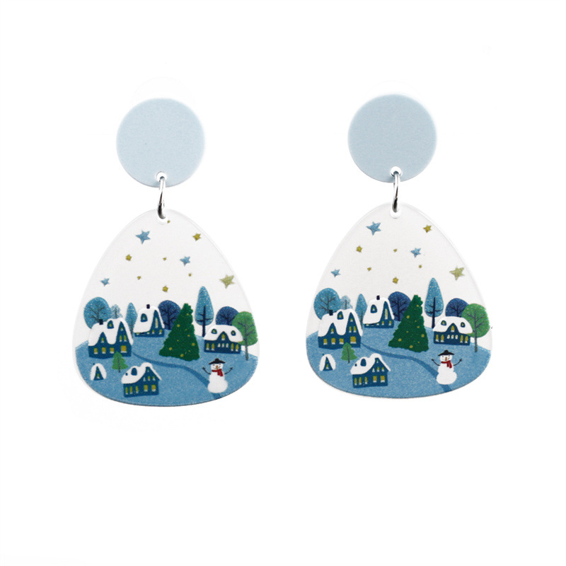 Joyas de Navidad pendientes pendientes Europa y los Estados Unidos transfronterizos nuevos pendientes pendientes de nieve campana de Navidad