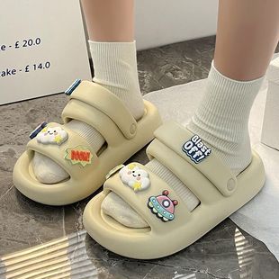 Slippers for Women to Wear Outside, Student Internet Celebrities, Summer Outings, Two-Wear Thick-Soled Non-Slip Slippers for Women to Wear at Home and Indoors