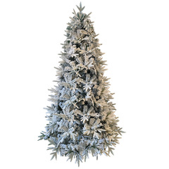 先に白いクリスマスツリーが着地した自動ツリー家庭用クリスマス装飾木2.1メートル混合クリスマスツリー木