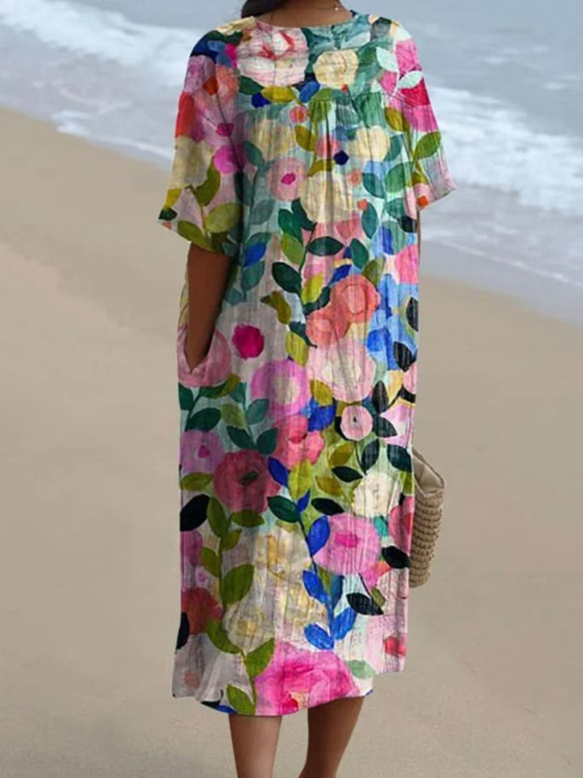 New Women's Clothing Hot-Selling Comfortable Loose Printed Long Dress_ecoleips.com