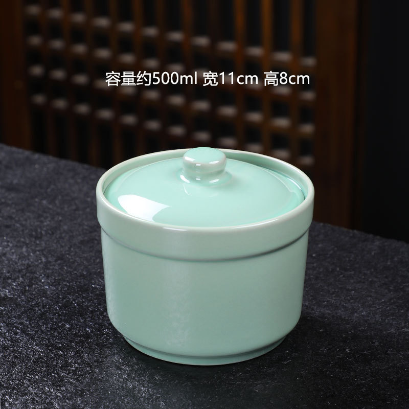 Taza de estofado de olla de barro guisada recta en agua, olla de estofado de una persona, olla de sopa con tapa, shaxian snack, nido de pájaro, olla de sopa hirviendo de cerámica