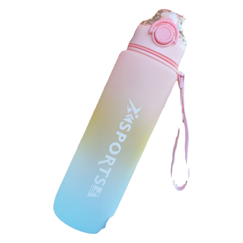 Fitness al aire libre deportes hervidor gradiente de color esmerilado taza de bebida directa Correa portátil compartimiento de té cubierta de rebote comercio electrónico transfronterizo