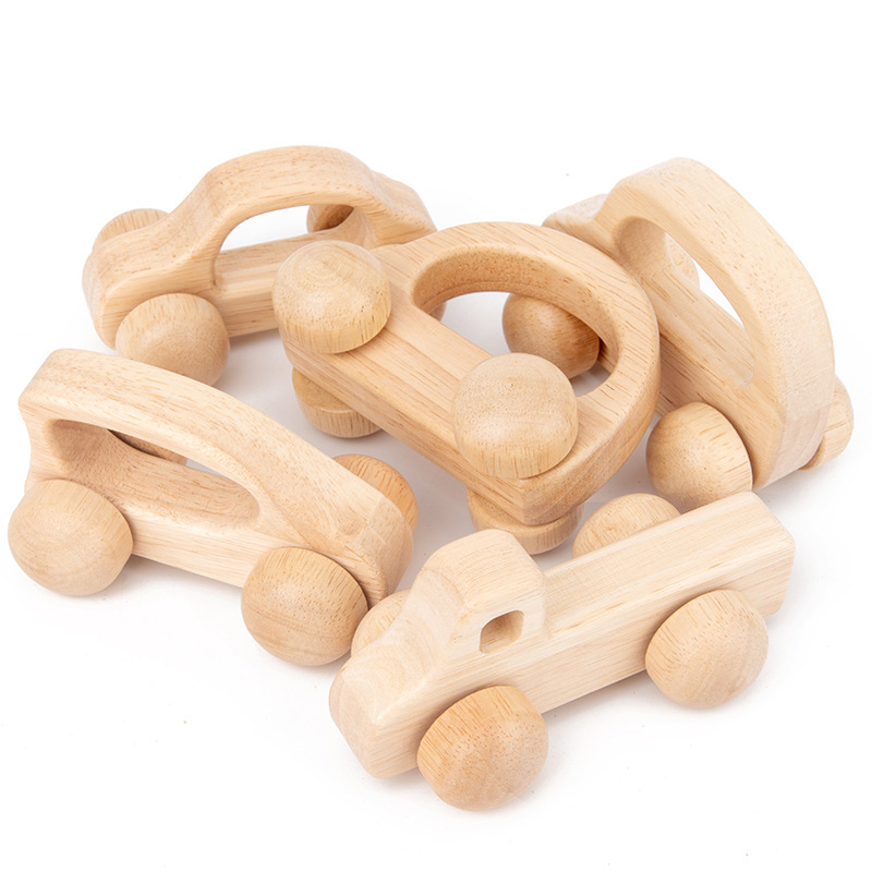 Weiweihu cochecito de madera versión Q para niños de 0 a 3 años de edad, coche de madera maciza, entrenamiento de la capacidad de agarre del bebé, juguete educativo