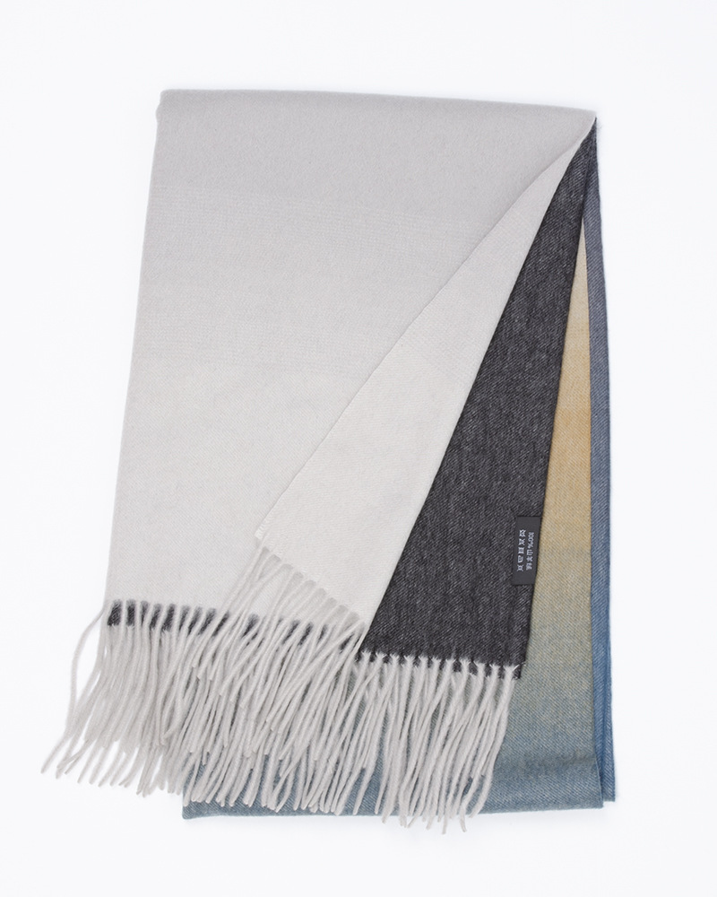 Mongolia Interior nuevo estilo 35 ancho bufanda de cachemira pura otoño e invierno engrosada hombres y mujeres de manga larga degradada europea y americana