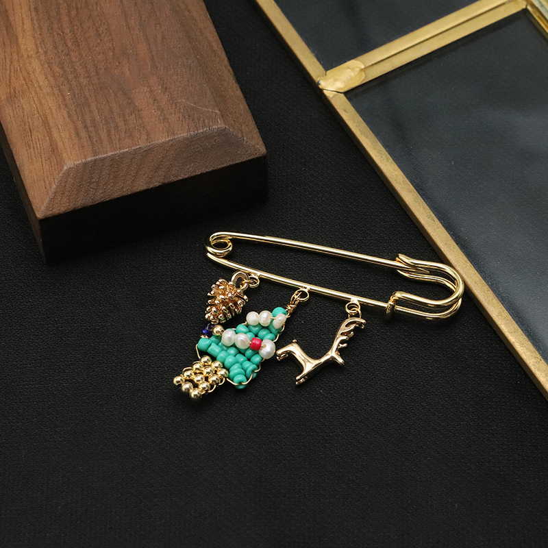 그린 크리스마스 트리 브로치