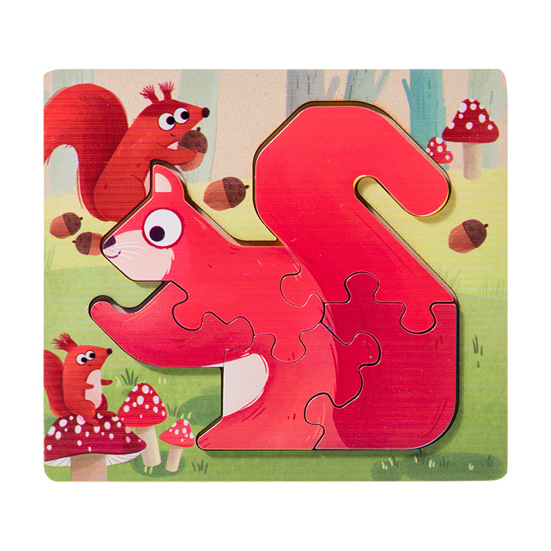 Educación temprana para niños, cognición animal, escena de doble cara, rompecabezas tridimensional, panel de emparejamiento, juego digital de doble cara, juguetes de madera