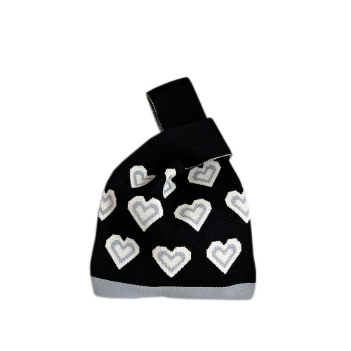 Plaid floral knitted handbag women's autumn, winter and summer shoulder woven fashion versatile personalized casual bag