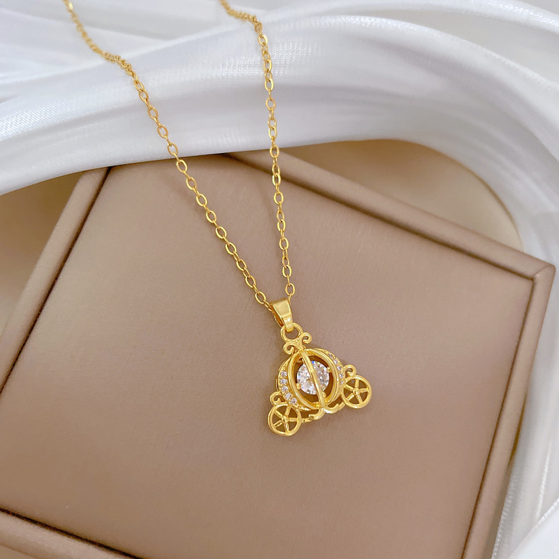 Collier De Luxe Scintillant Strass Pour Femme Chaîne En Acier_voghion.com