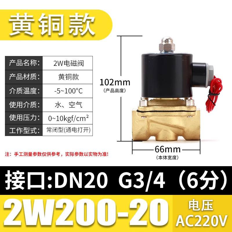 Brass model 2W200-20 [DN20-6 points] AC220V