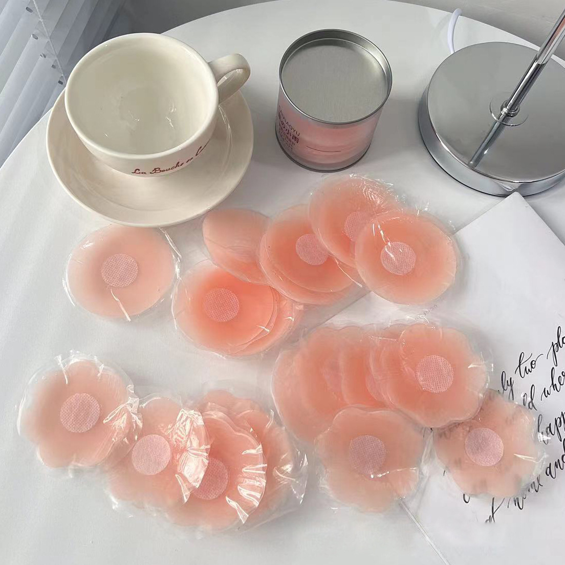 핑크 젖빛 상자-패턴-4 쌍