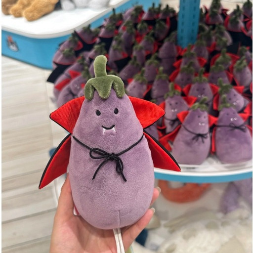 原披風茄子萬聖節茄子公仔吸血鬼茄子禮物毛絨搞怪玩具