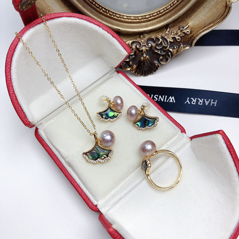 淡水珍珠镶嵌三件套