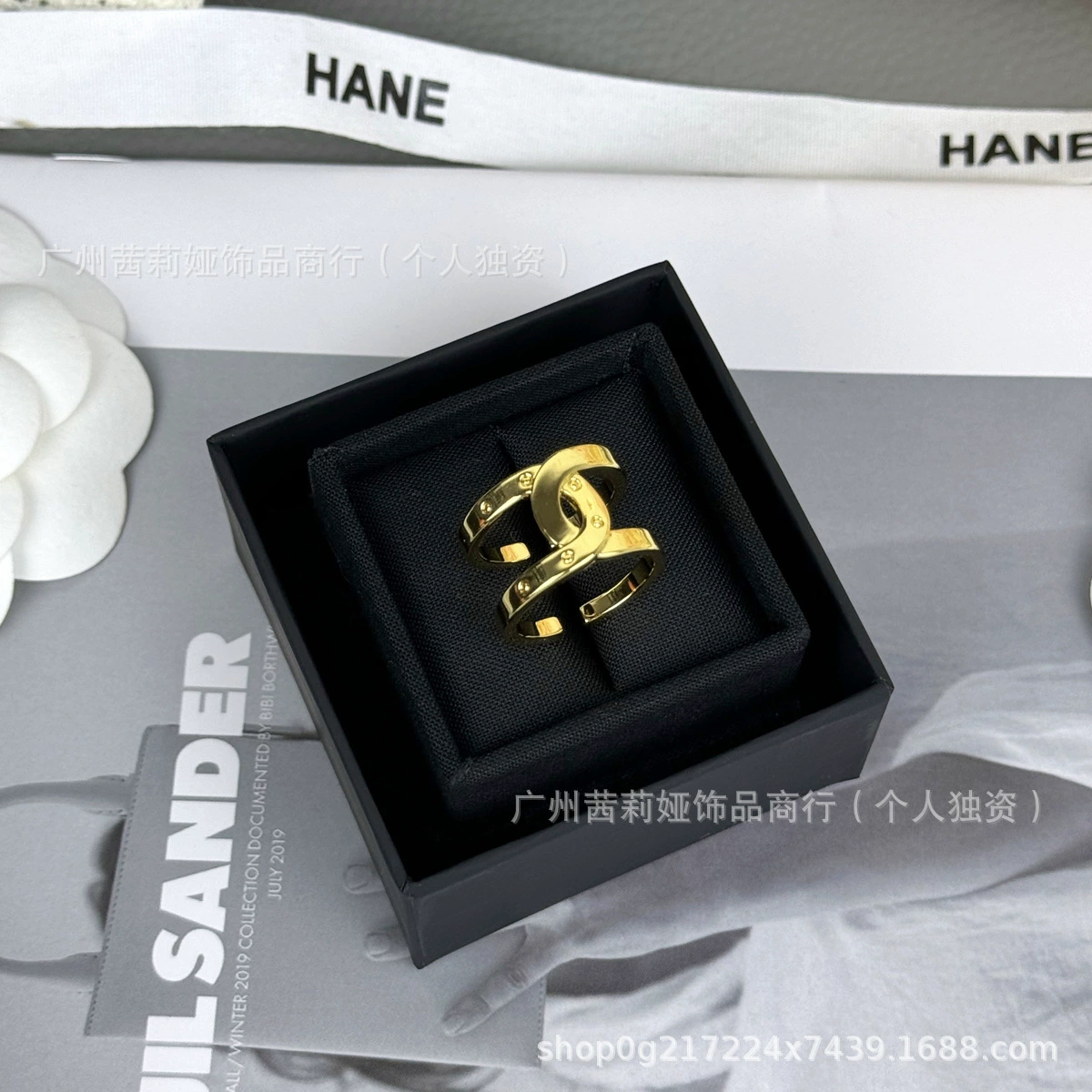 Кольцо, аксессуар, стиль Chanel, простой и элегантный дизайн, стиль легкой роскоши, высококачественный стиль