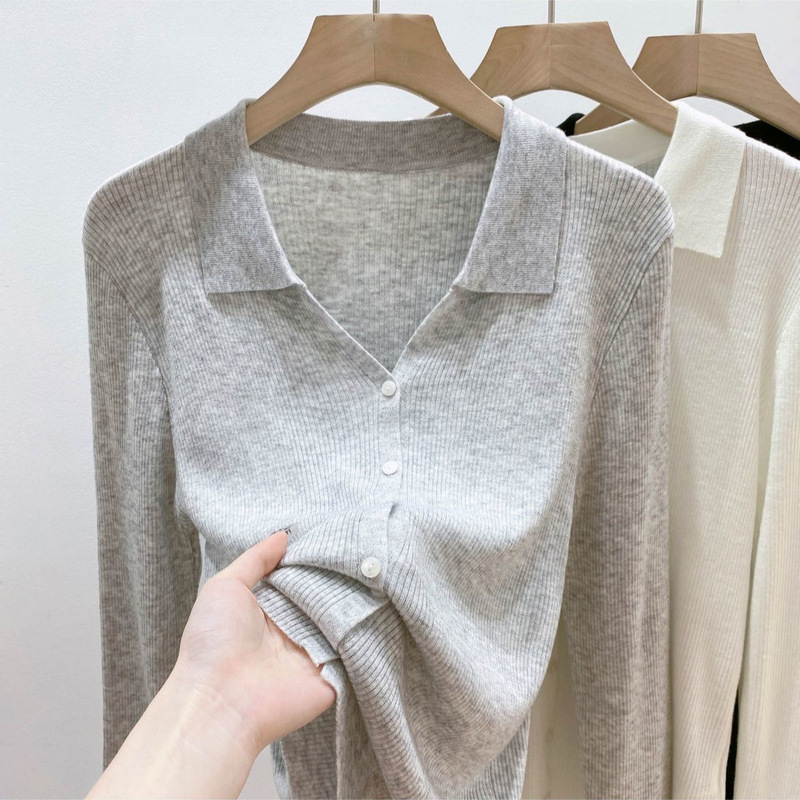 Thickened Lapel Knit Cardigan for Women, Early Autumn New Style, Polo Collar, Stylish and Unique Women's Top