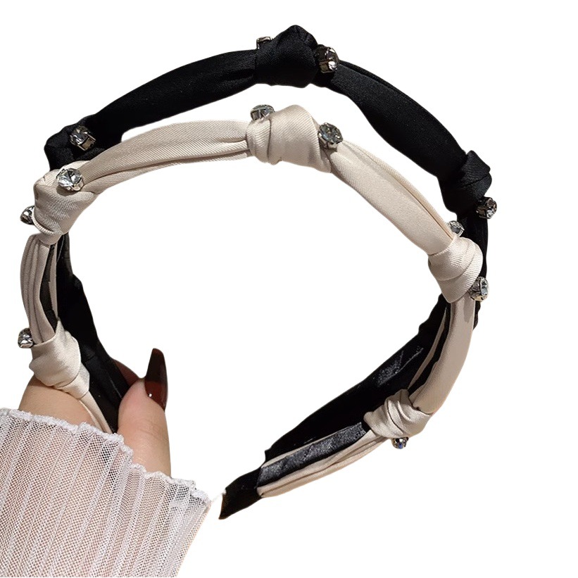 Corea del Sur nuevo rhinestone de alta calidad anudado diadema elegante retro francés tocado moda todo partido horquilla para las mujeres