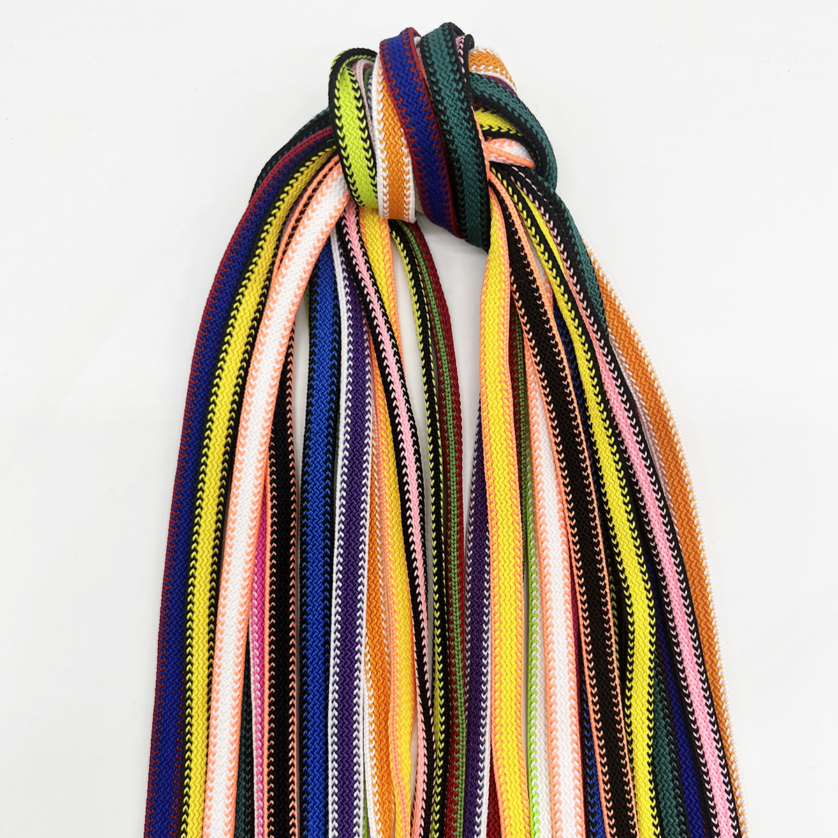 48 colores 10mm poliéster espeso color hueso de pescado cuerda plana hueca sombrero de ropa deportiva cuerda de doble cordón de zapatos cuerda de camisa