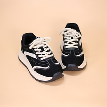 加绒板鞋女 2025冬季新款时尚拼色软底保暖休闲运动鞋一件代发