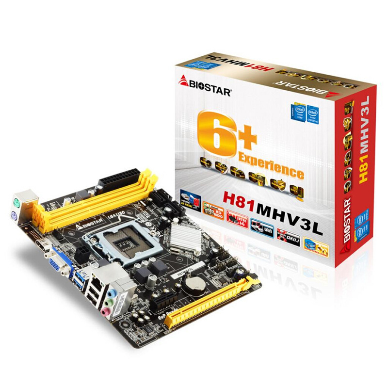映泰H81MHV3主板LGA1150支持HDMI接口DDR3内存四代CPU4570 4790|ru
