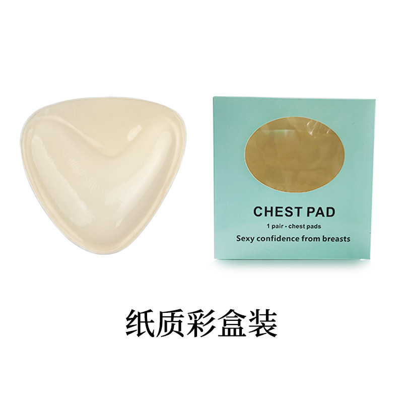 Triángulo de silicona pegatinas en el pecho mujeres empujan hacia arriba auto-adhesivo almohadilla en el pecho invisible engrosada esponja almohadilla traje de baño bikini ropa interior insertar