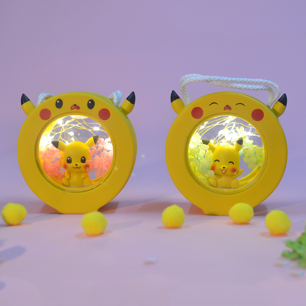 皮卡丘小夜燈開學小禮品少女心畢業禮物樹脂擺件卡通模型桌面擺飾