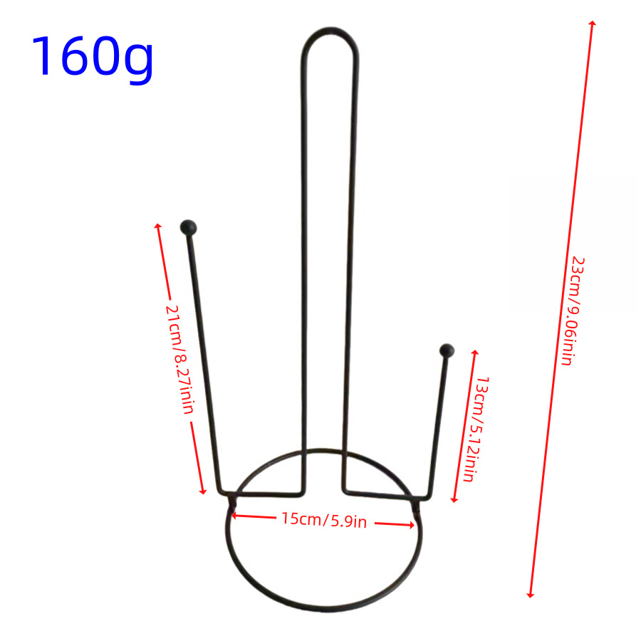 Estante de toallas de cocina de hierro forjado mesa de comedor estante de papel enrollado negro plástico por pulverización nórdico simple estante de almacenamiento de película de envoltura image 9