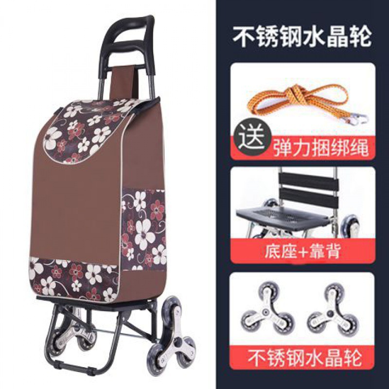 Carrito de compras de verduras, carro de escaleras doméstico, carro de mano, carro de compras plegable portátil, carro de tracción ligero de mercancías