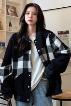 格子外套女2025新款春春季美式复古街头潮ins宽松韩版学生棒球服