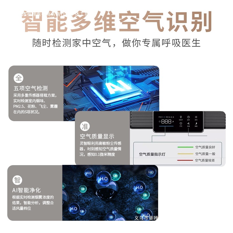 Smoking Circulation Indoor Household Smoke Exhaust Chess and Card Room Smoke Ventilation Machine Air Purifier Smoke Removal