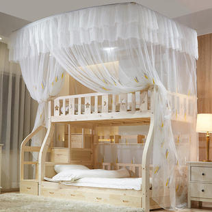 European-style bed mosquito net retractable mosquito net adjustable width and height U-shaped non-rail mosquito net dormitory upper and lower bed mosquito net