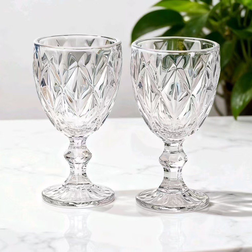 Taza de vidrio transparente de alta calidad Taza de champán Taza de bebida Taza de jugo Taza de agua Taza de vidrio de alta capacidad Taza de vidrio de alta capacidad
