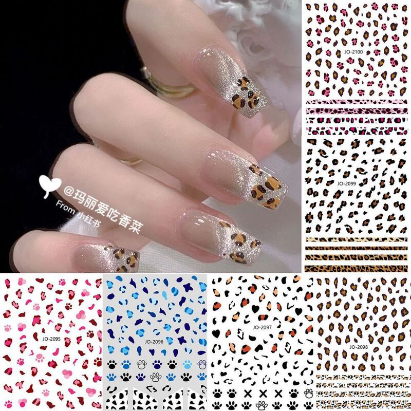 Nail Art Stickers Trendy Ins Leopard Print Nail Decorations with Adhesive Backing 2024 New Autumn and Winter Maillard Style Nail Art Stickers Trendy Ins Leopard Print Nail Decorations with Adhesive Backing 2024 New Autumn and Winter Maillard Style
