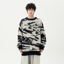 简恒青少年扎染设计感毛衣男秋冬慵懒风年新款软糯针织衫内搭保暖