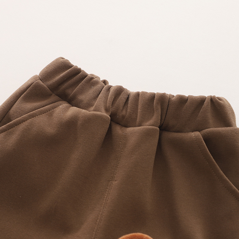 Vêtements de printemps pour garçons et filles, dessin animé de chiot 3D, col rond fendu, manches longues, 1 ensemble 2 pièces pour enfants, automne 2024_voghion.com