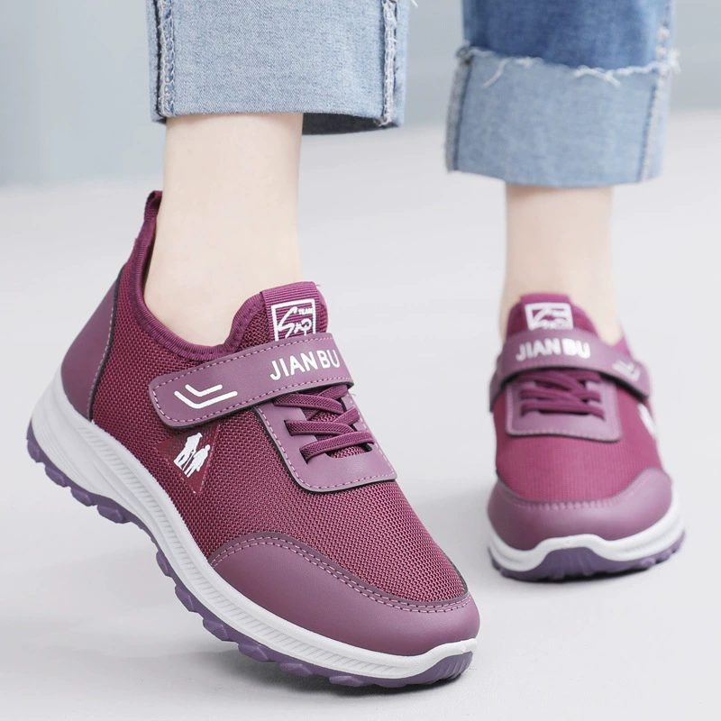 Женские прогулочные туфли 2025: новая осенняя коллекция, дышащие легкие сетчатые туфли, туфли для мам, старинные тканевые туфли в стиле Пекин, женская обувь