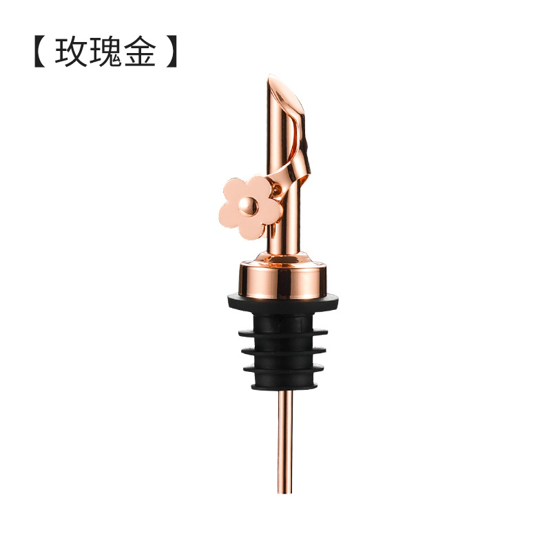 304 de acero inoxidable de apertura y cierre automático vertedor de vino aceite vertido aceite olla boquilla de aceite tapón de la botella de aceite salsa de soja vinagre tapón de la botella tapón del vino Flor del ciruelo