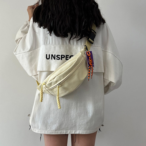 Cotton Small Bag for Women 2024 New Simple and Versatile Chest Bag for Men Large Capacity Design Student Crossbody Bag Waist Bag