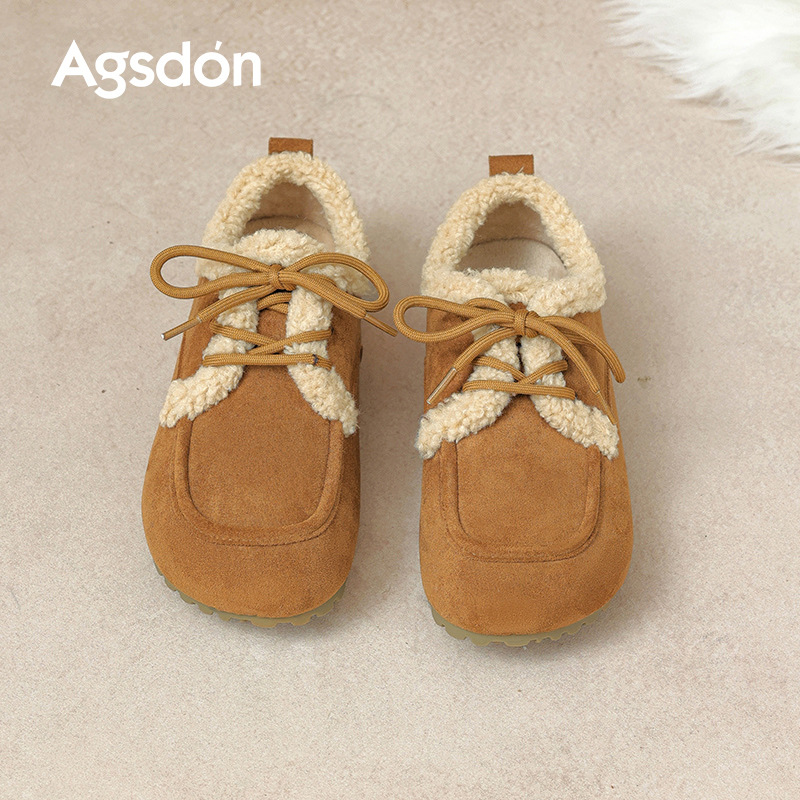 Zapatos de botas de nieve de algodón y algodón de Auge Lion Dengjia 2025 nuevo otoño invierno con suela gruesa casual de un pie