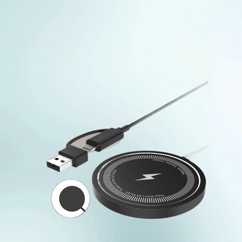 Cross-Border Applicable Apple Magsafe Magnetic Wireless Charging Wireless Charger 15W Wired Two-In-One Wireless Charging