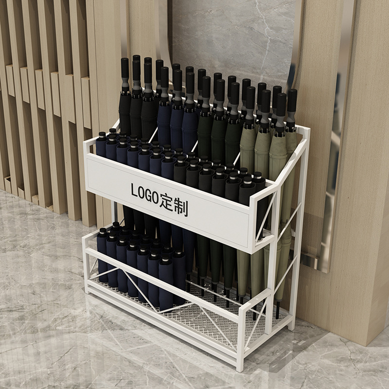 彩印logo傘架商用雨傘架教室放短長傘金色黑色收納架酒店