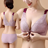 Wireless bra, summer underwear, set, beautiful back, plus size