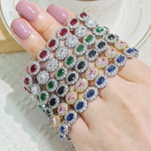 多巴胺锆石椭圆手链轻奢气质高级感手环时尚个性通勤手饰女 s6923