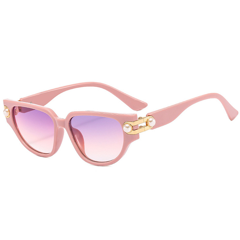 2024 nuevo marco pequeño transfronterizo moderno ojo de gato perla tendencia gafas de sol Europa y América de alta gama ropa de calle imprescindible